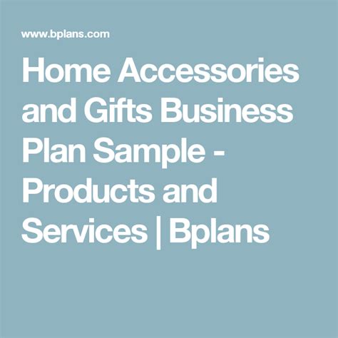 Home Accessories and Gifts Business Plan